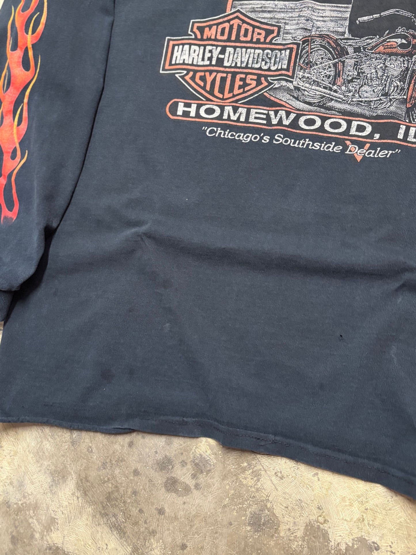 Vintage Harley Davidson Feel The Heat long sleeve shirt size XL