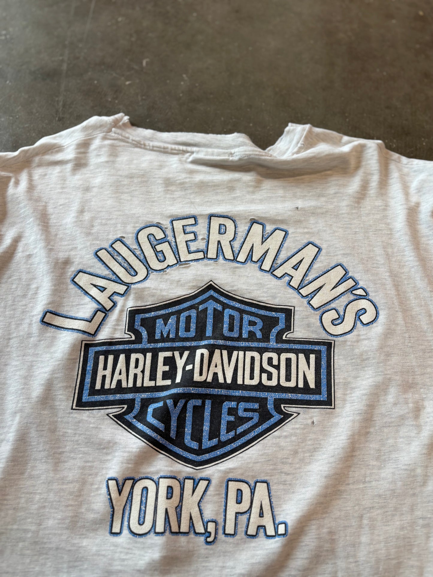 Vintage Harley Davidson thrashed grey lightning shirt size xl