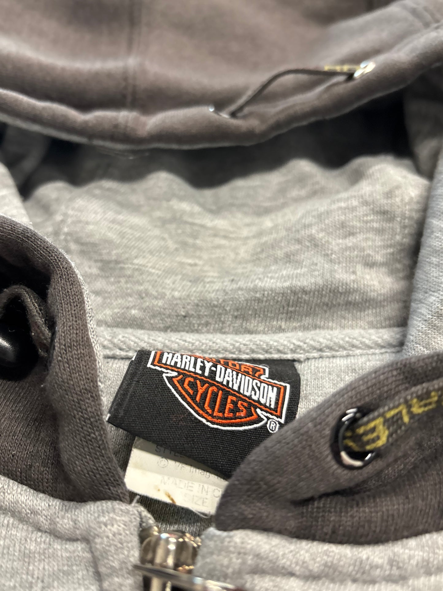 Vintage Harley Davidson grey zip up hoodie size xl