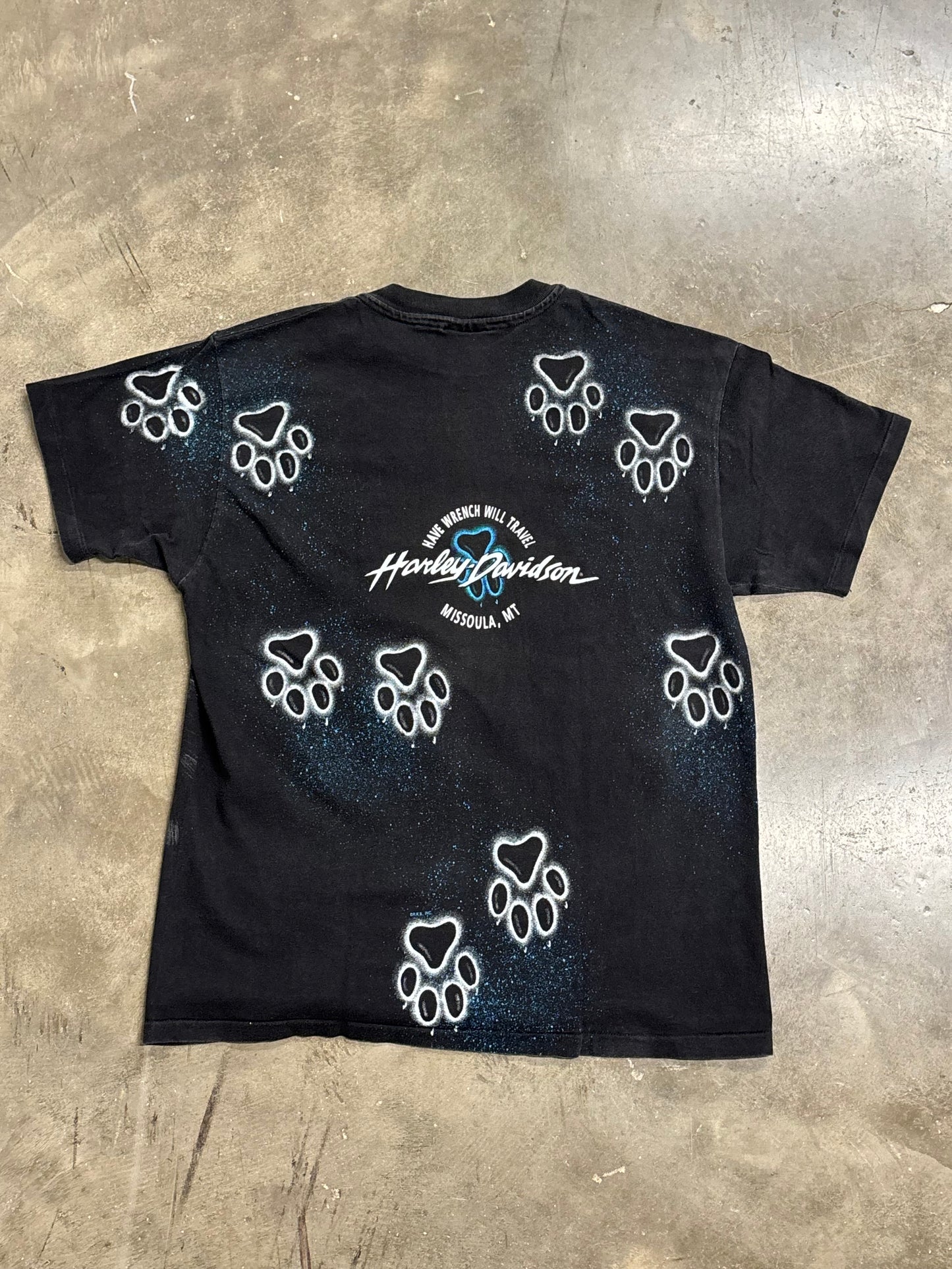 Vintage Harley Davidson Wolf AOP shirt size large