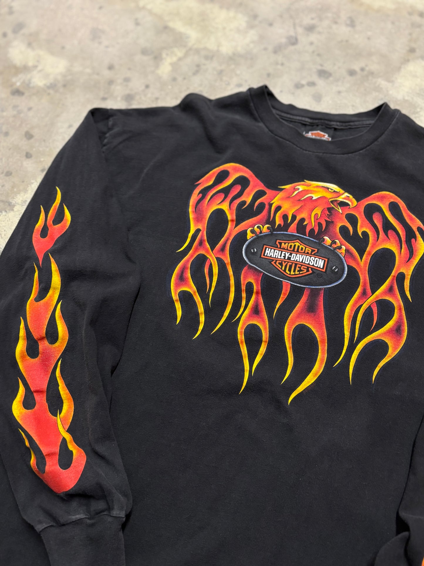 Vintage Harley Davidson Flaming Eagle long sleeve size xl shirt