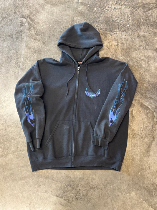 Vintage Harley Davidson Purple flame hoodie size xxl