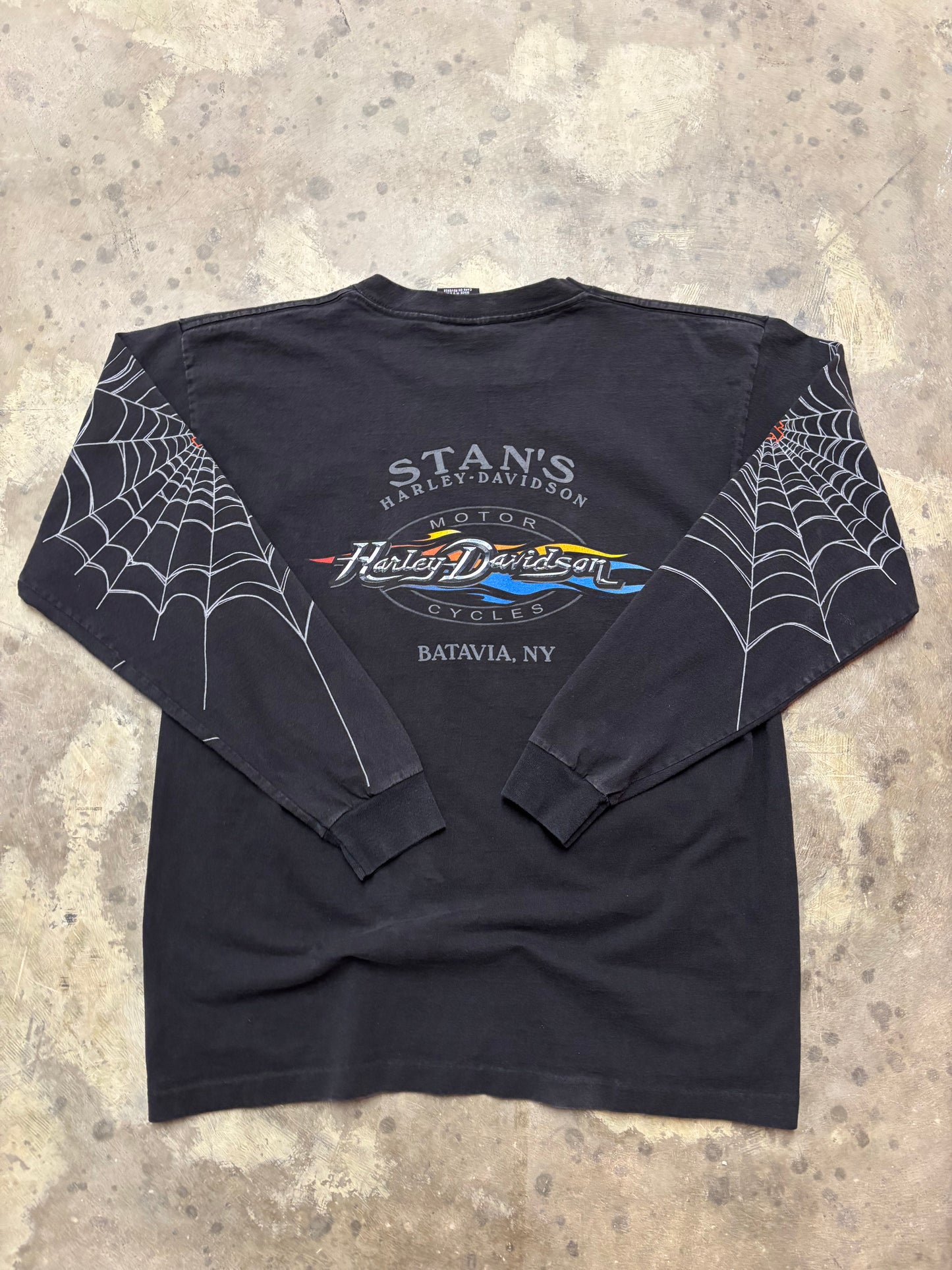 Vintage Harley Davidson SpiderWeb long sleeve size large