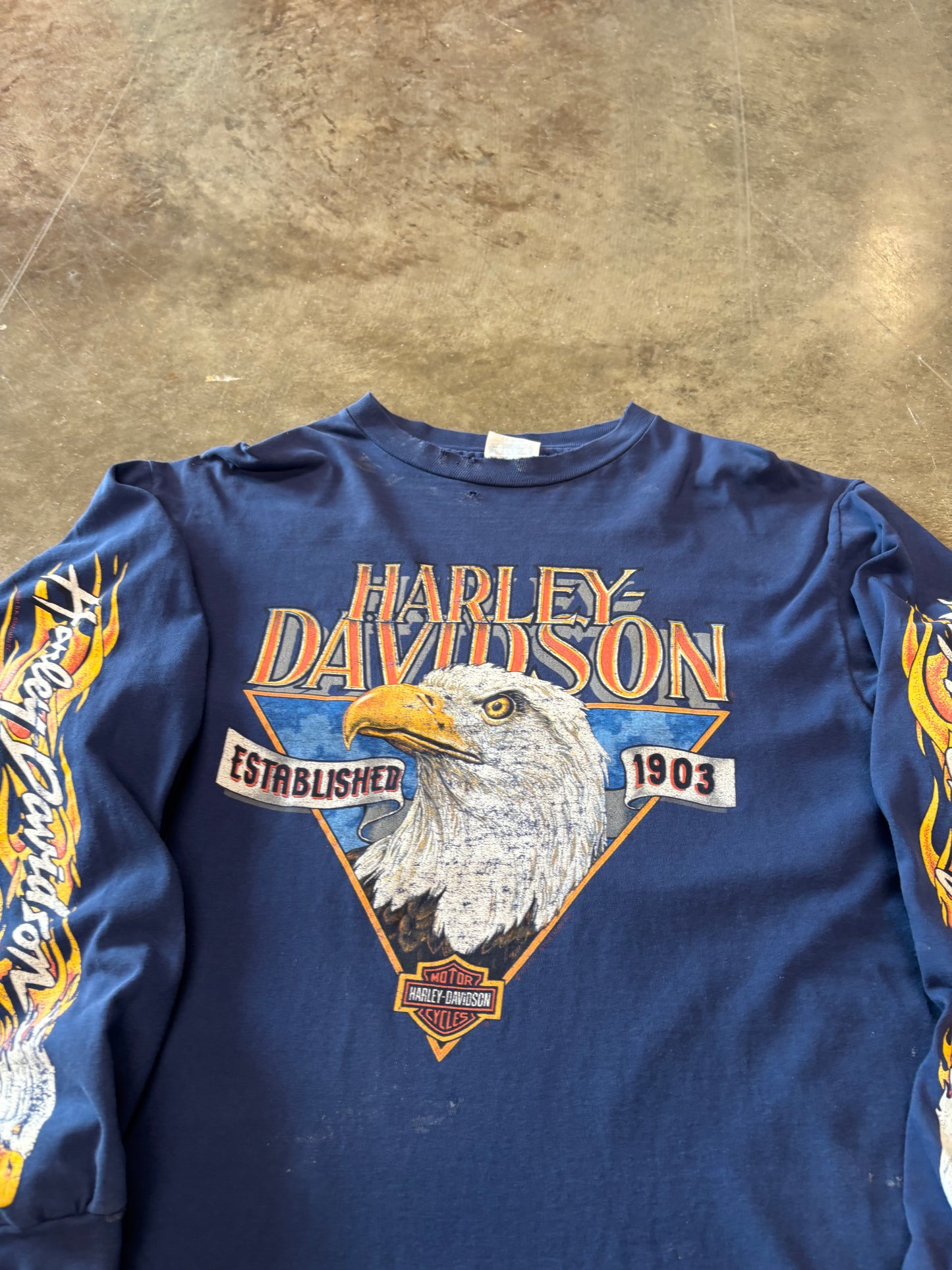 Vintage Harley Davidson Eagle long sleeve size large