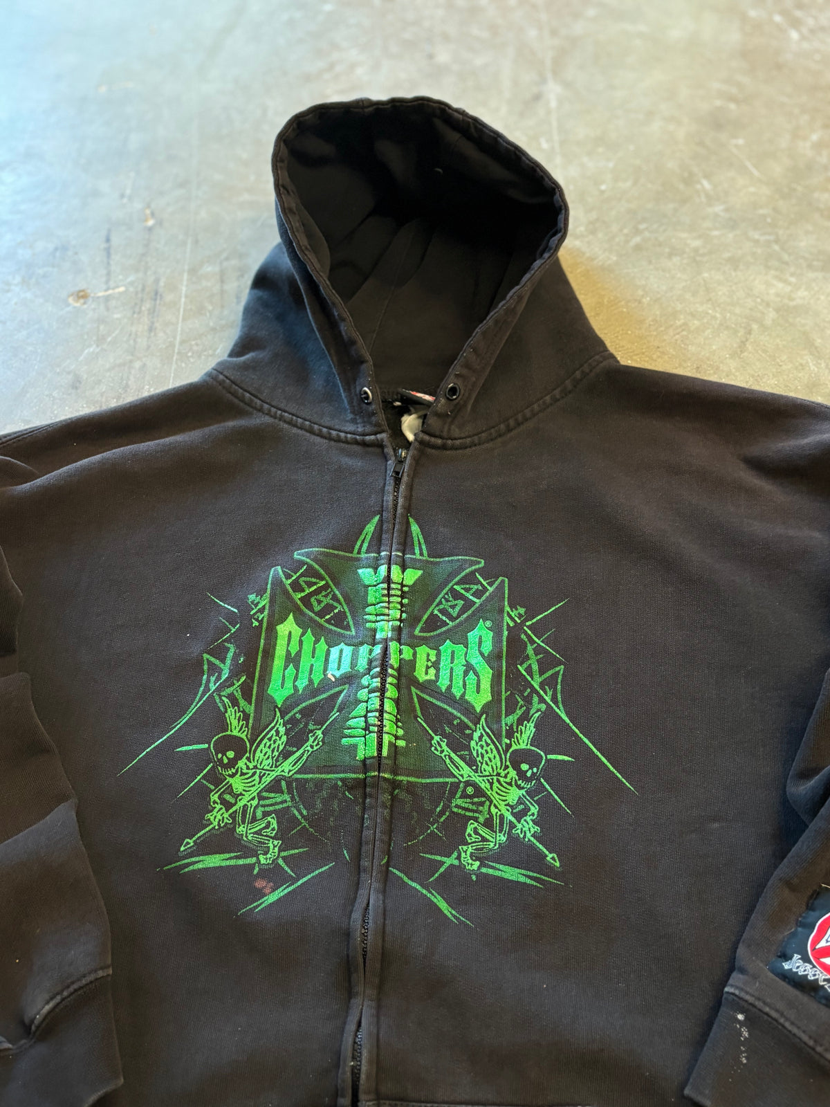Vintage WCC green skull hoodie size xl