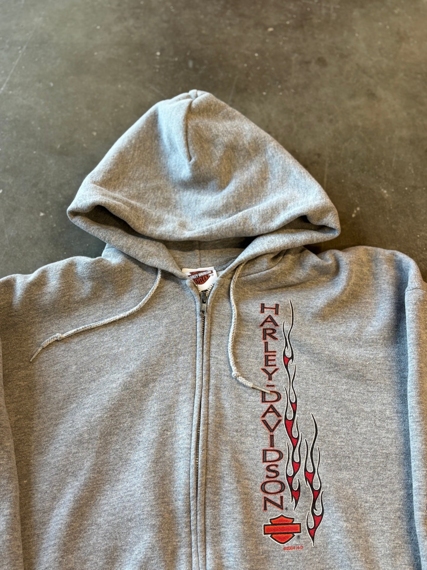 Vintage Harley Davidson Grey zip up size XL