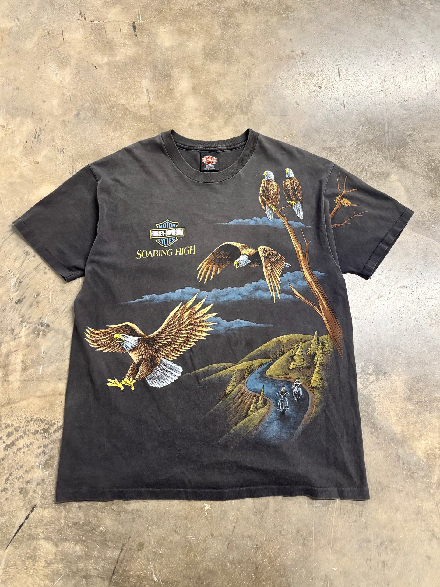 Vintage Harley Davidson Soaring Eagle AOP shirt size xl