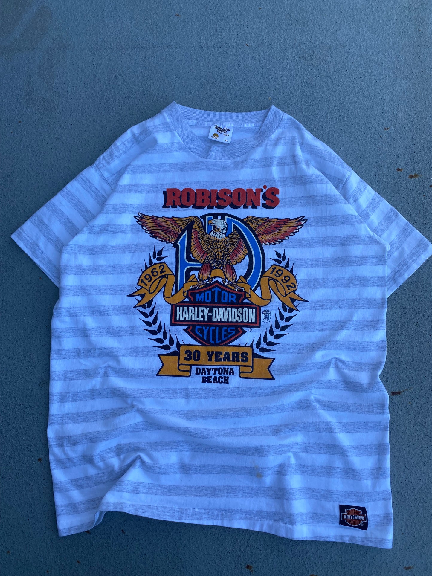 Vintage Harley Davidson Striped Shirt Size XL