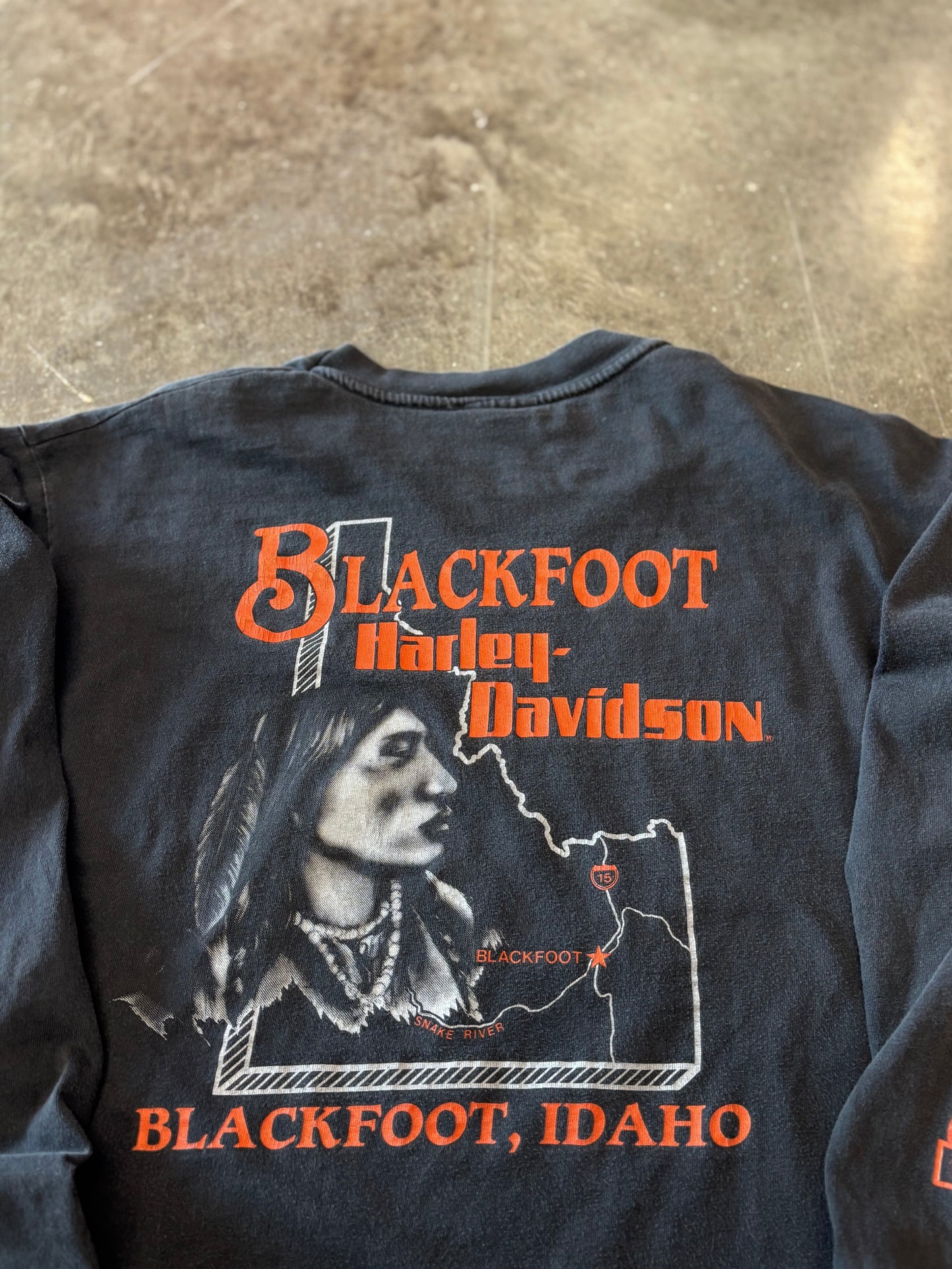 Vintage Harley Davidson Flame shield shirt size large