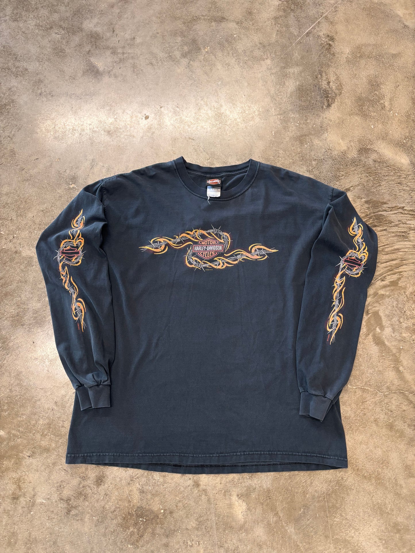 Vintage Harley Davidson Barb Wire long sleeve size xl