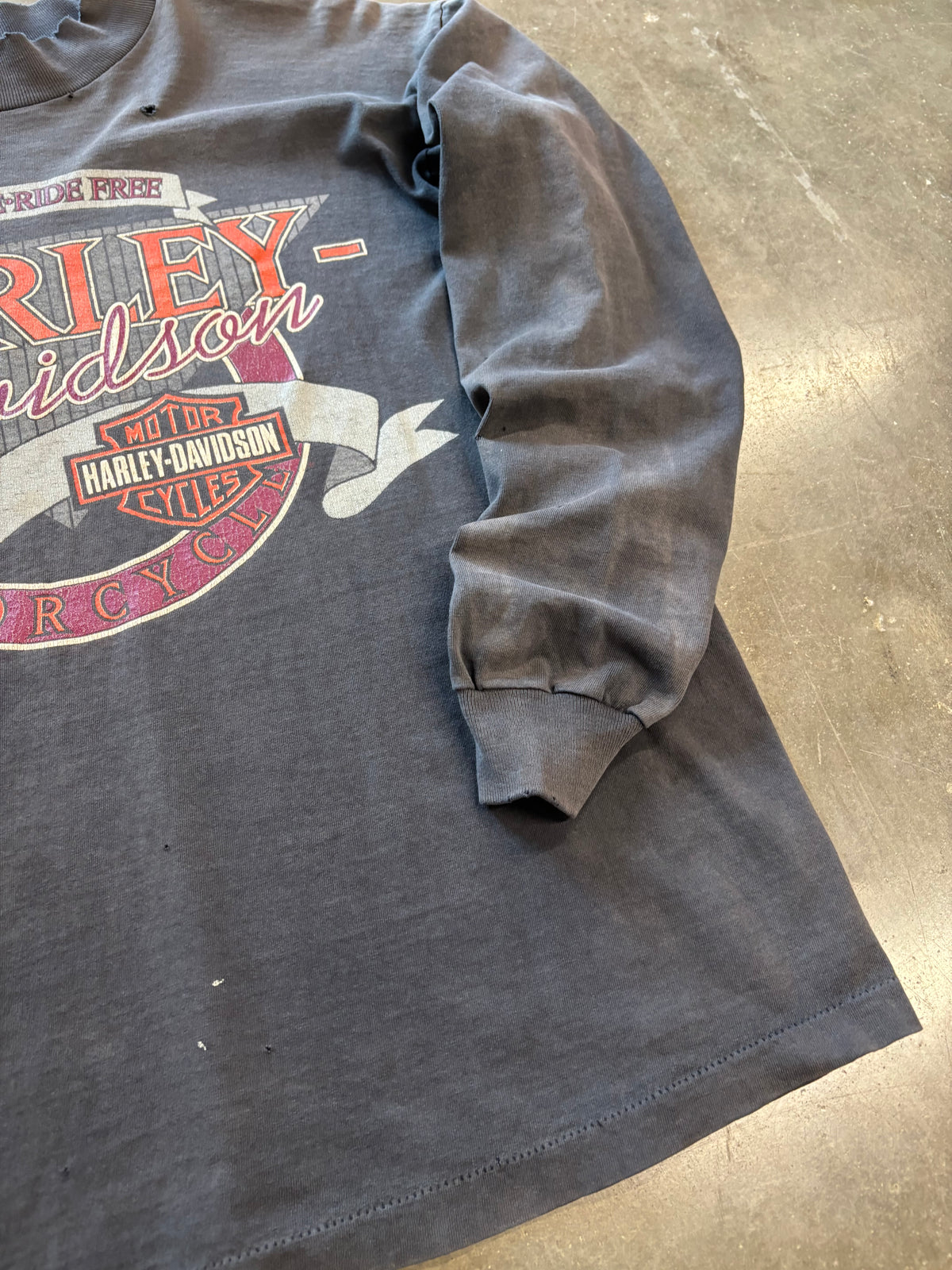 Vintage faded out Harley long sleeve size large