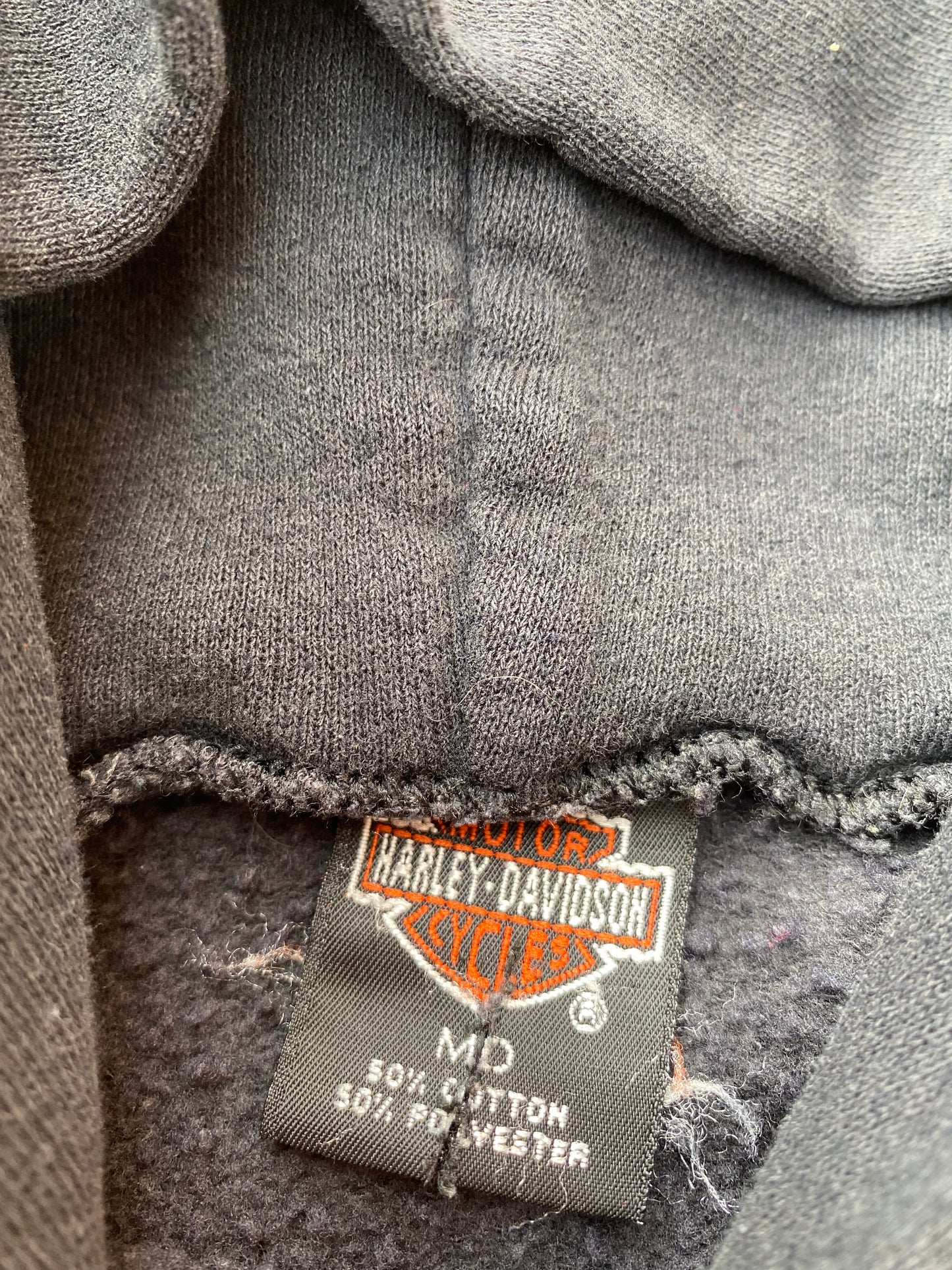 Vintage Harley Davidson Gear Flame Hoodie Size Medium