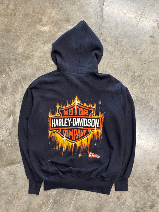 Vintage Harley Davidson For bikers Only zip up hoodie size large