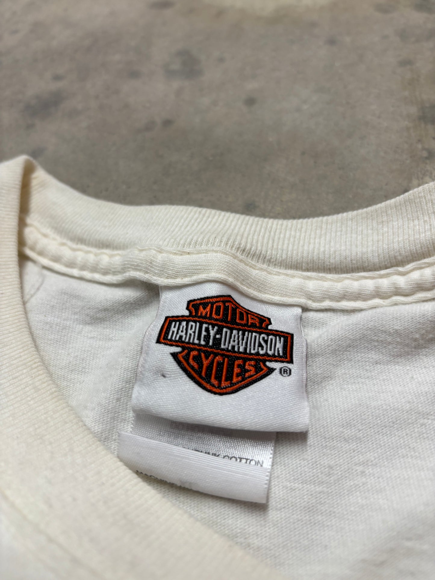 Vintage Harley Davidson grey and yellow long sleeve size xl