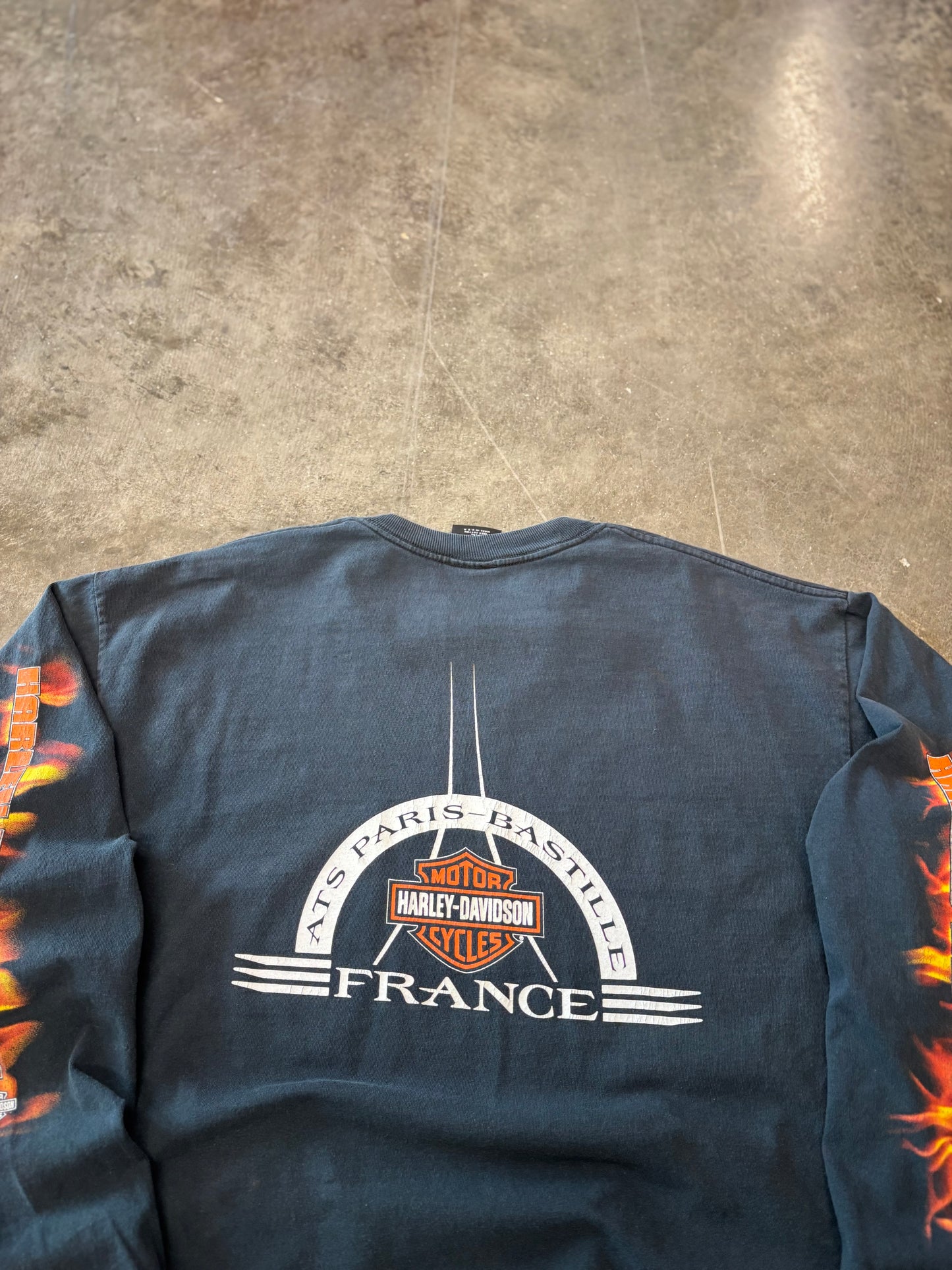 Vintage Harley Davidson Flame ball long sleeve size xl