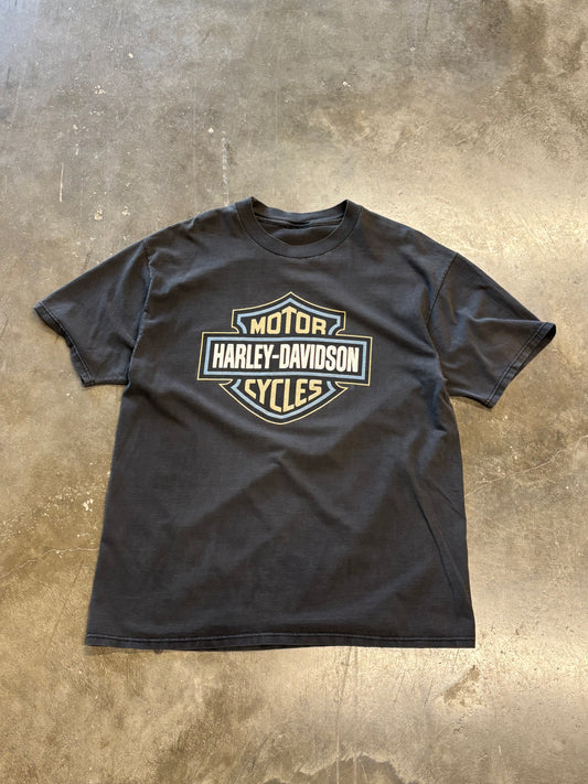 Vintage Harley Davidson Blue shield shirt size large