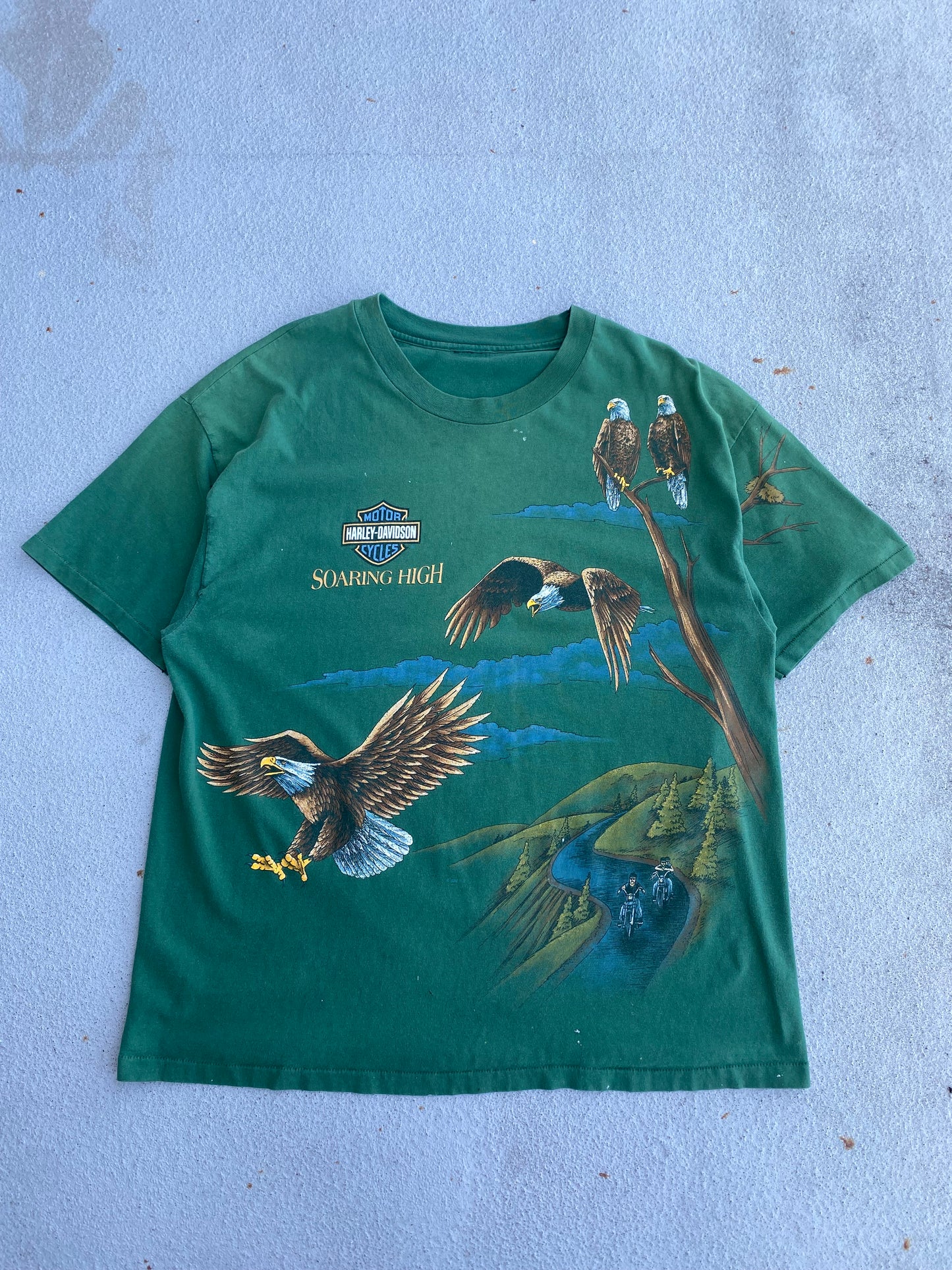 Vintage Soaring High Harley Eagle shirt Size XL