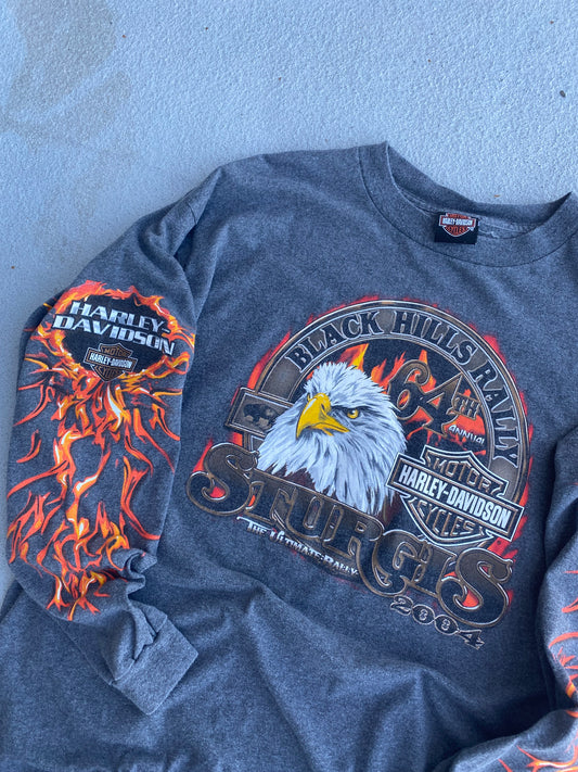 Vintage Harley long sleeve eagle flames size XL