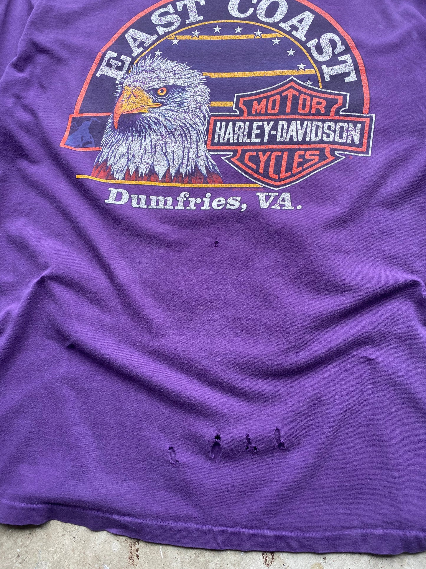 Vintage Harley Davidson Blue on purple flame size extra large