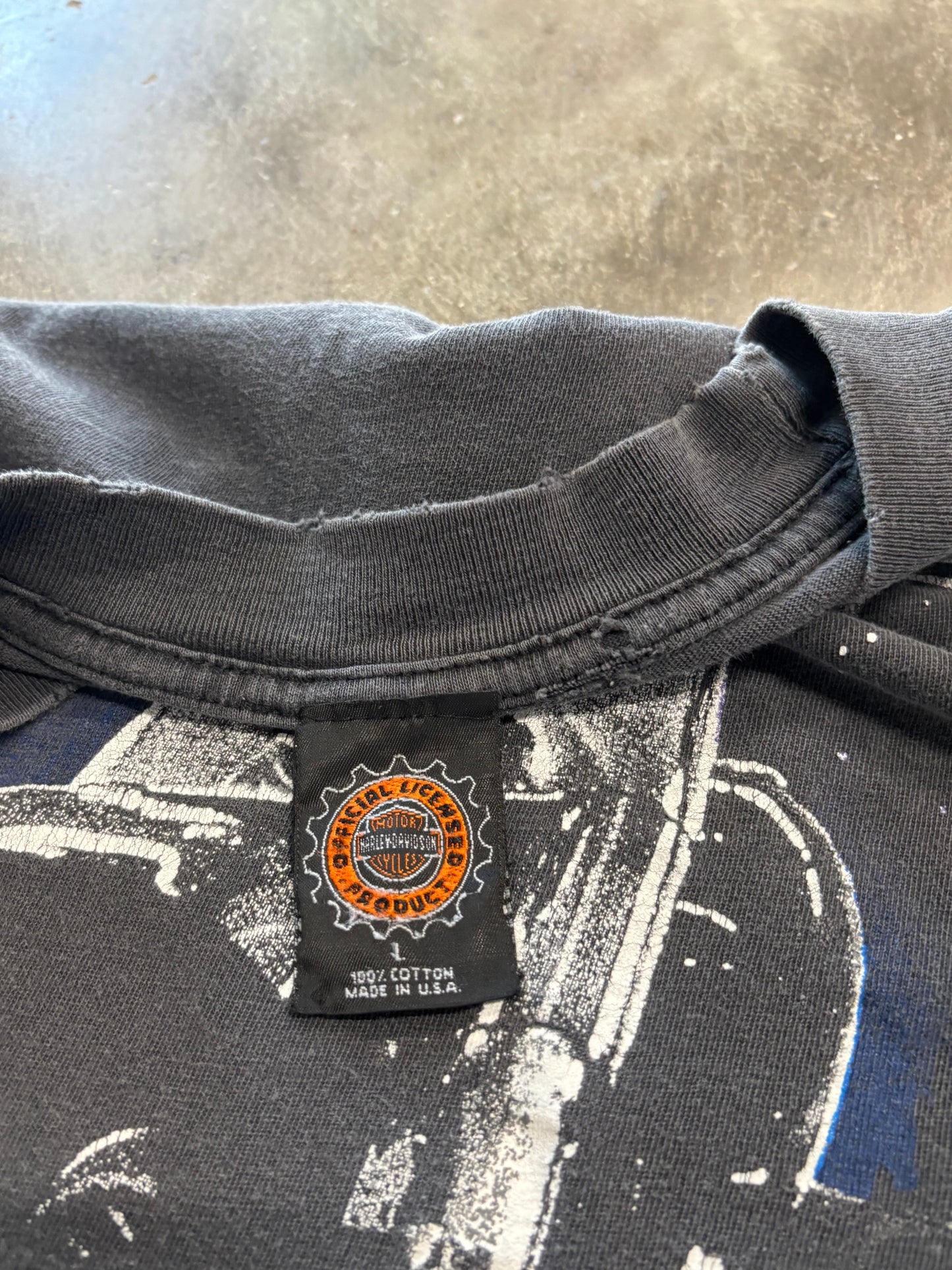Vintage Harley Davidson faded bike shirt size large