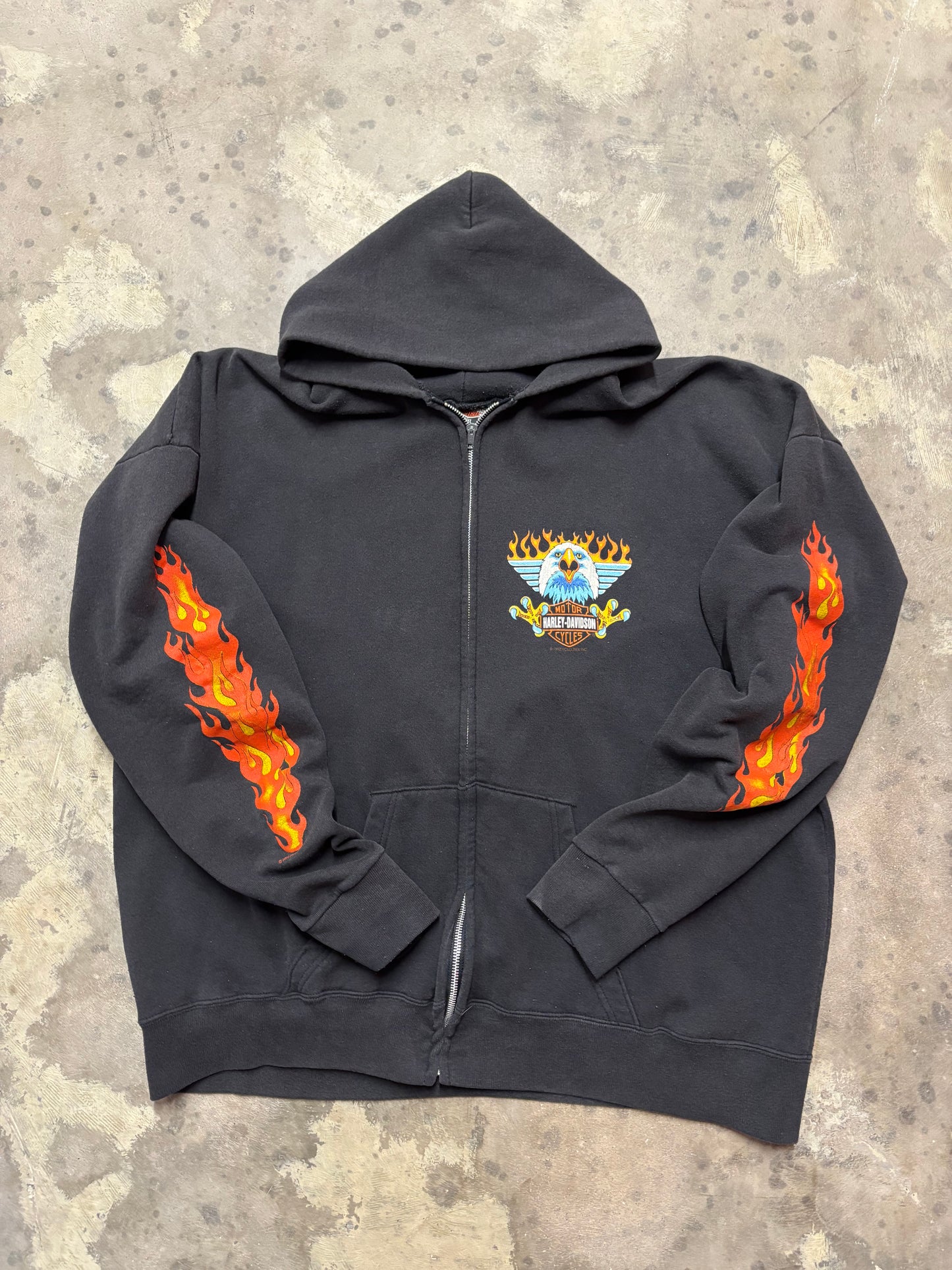 Vintage Harley Davidson Eagle Zip Up Size XXXL
