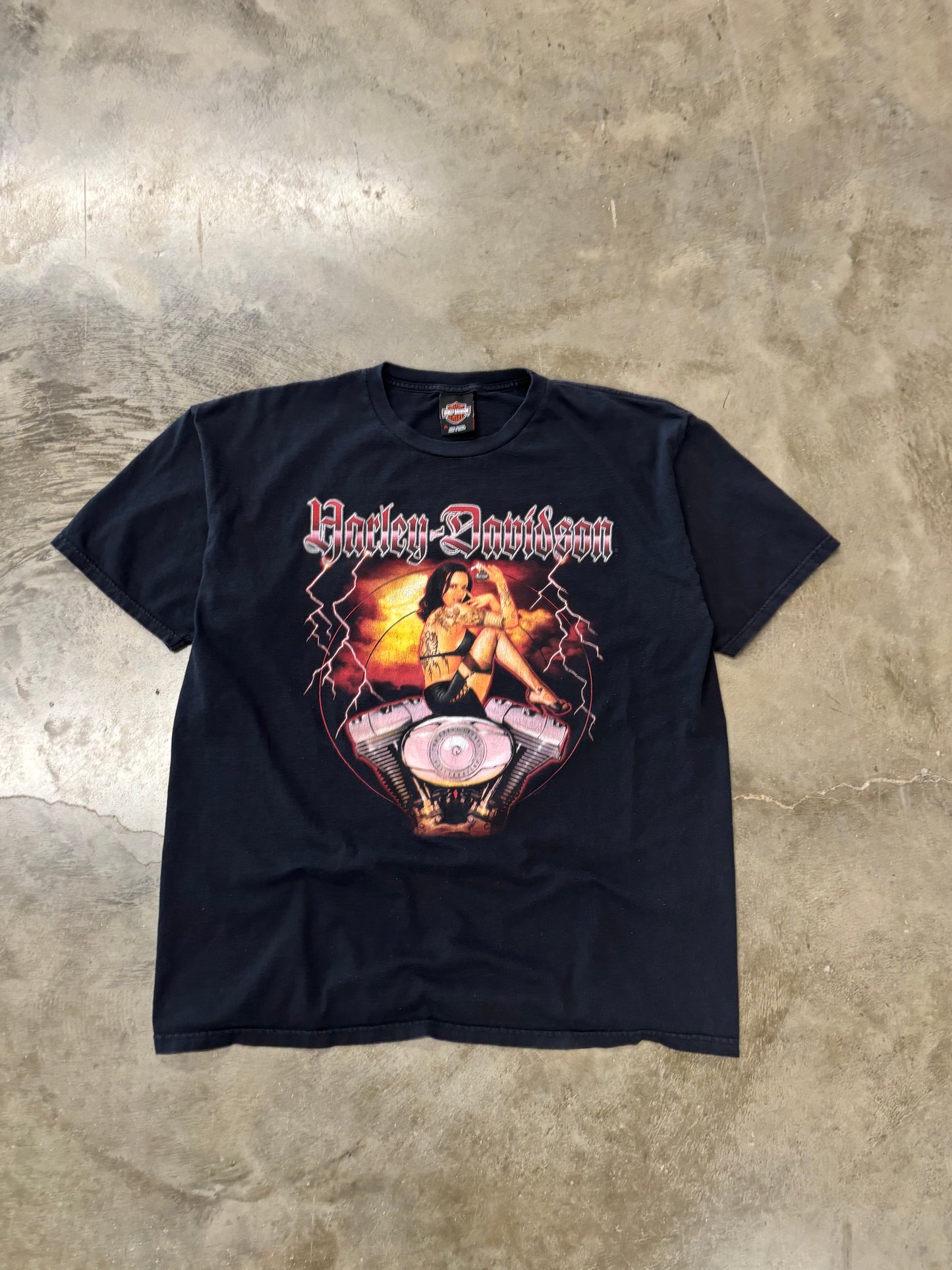 Vintage Harley Davidson Pin Up Girl shirt size xl