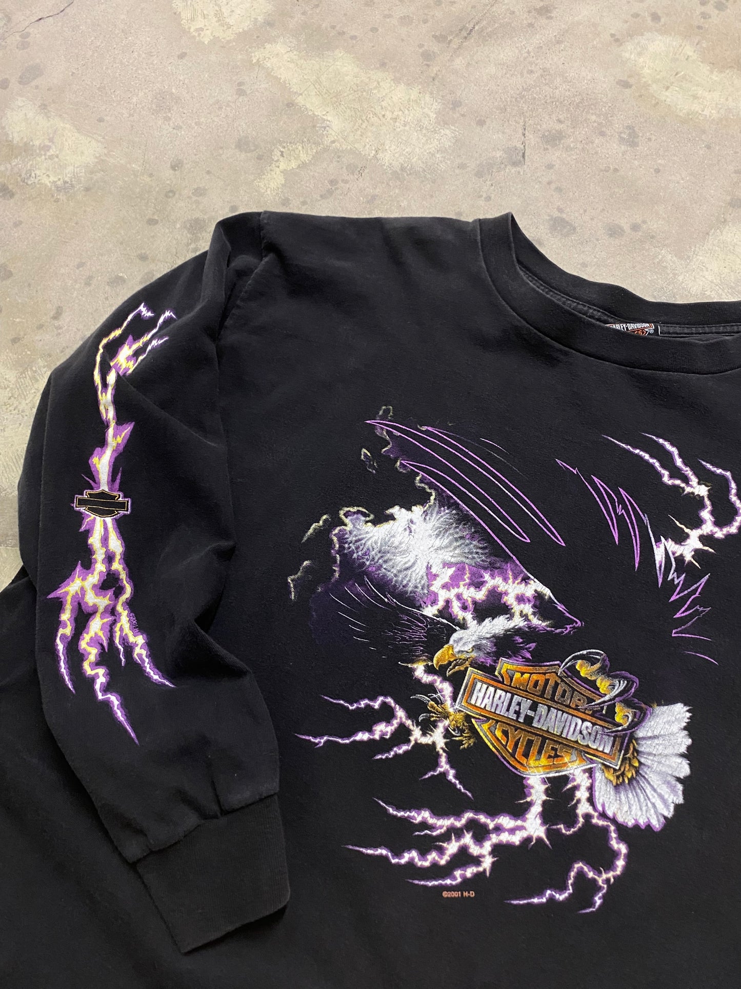 Vintage Harley Davidson Purple Lightning Eagle shirt size extra large