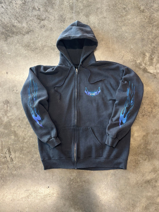 Vintage Harley Davidson Purple flame zip up hoodie size xl