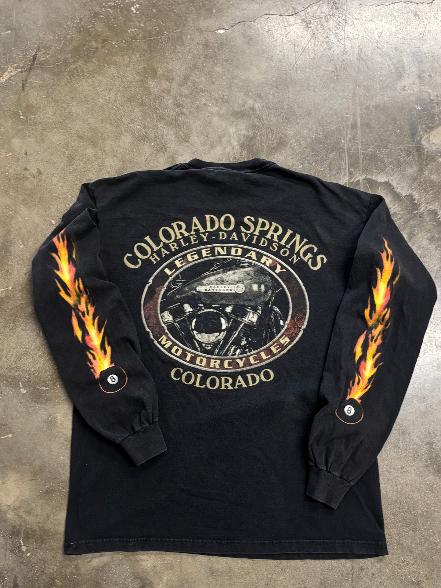 Vintage Harley Davidson Pool Ball long sleeve size large