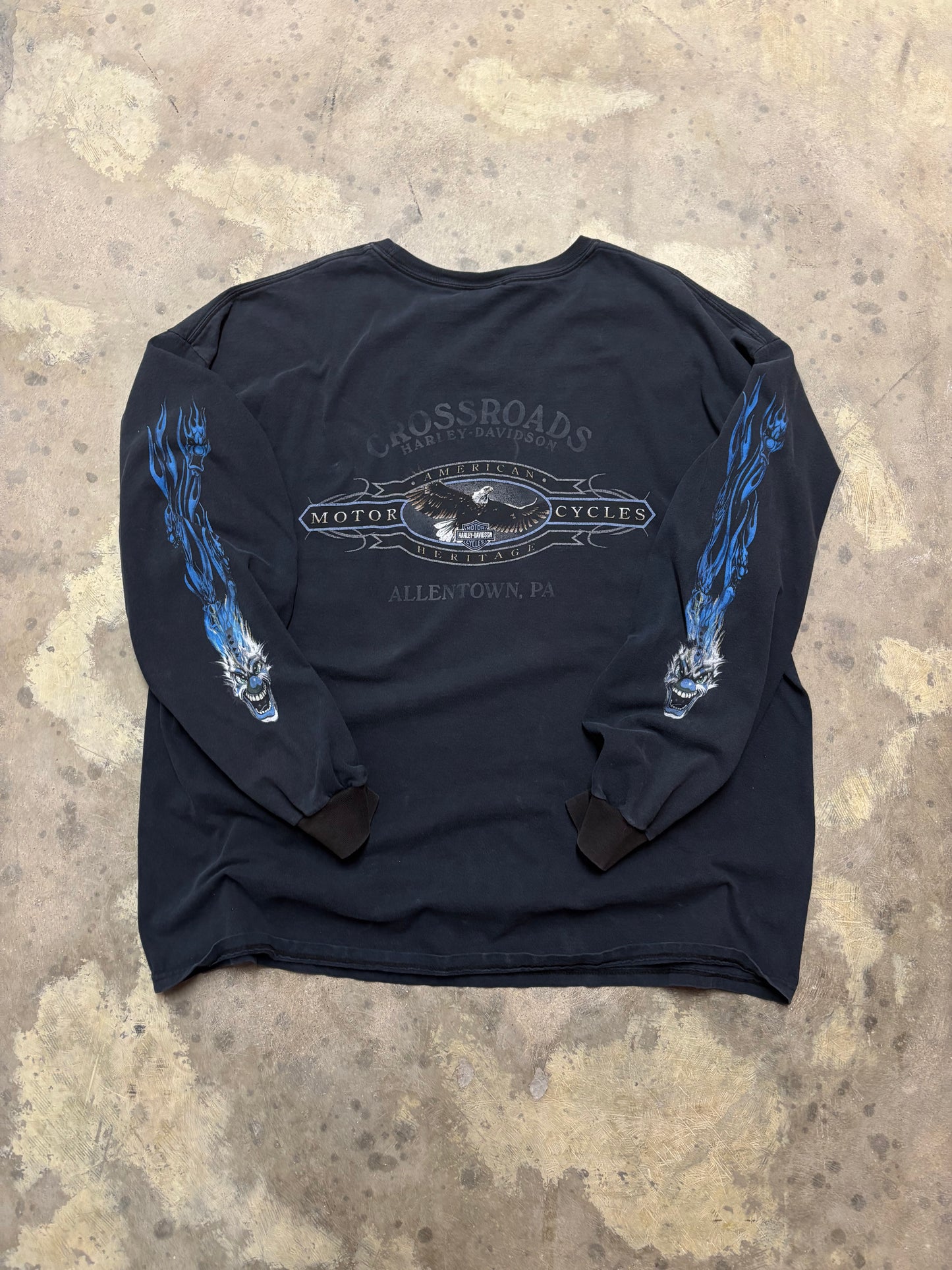 Vintage Harley Davidson Flaming Dice joker shirt size xxl