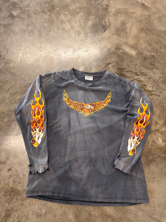 Vintage Street Smoked Flaming Eagle shirt size XL
