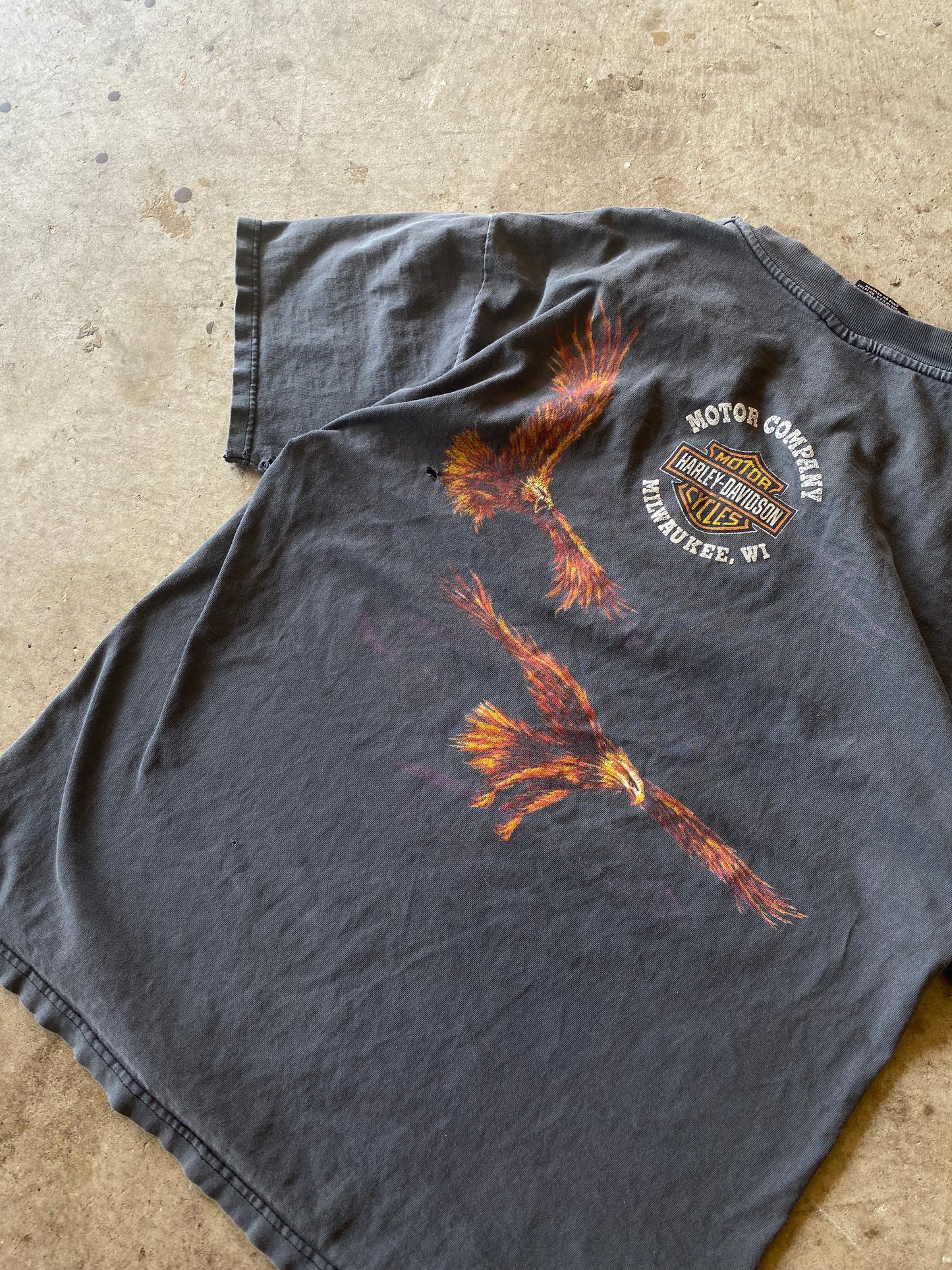 Vintage Harley Davidson Soaring Flaming Eagle shirt Size large