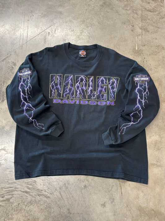 Vintage Harley Davidson purple Lightning shirt size xxl