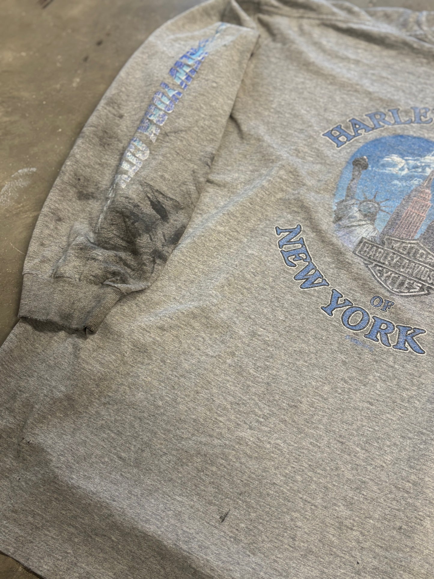 Vintage Harley Davidson Thrashed NYC Twin Towers shirt size xxl