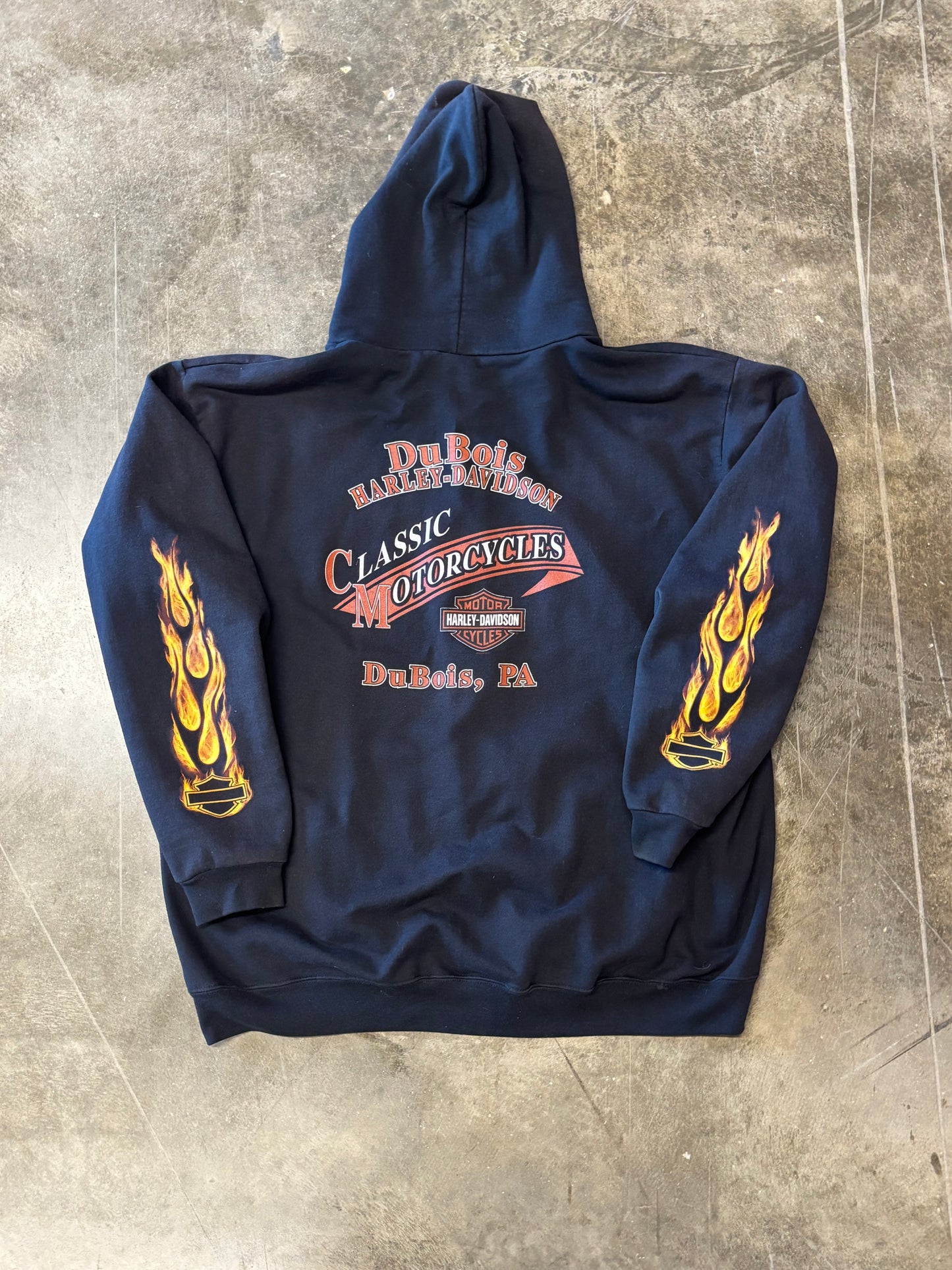 Harley Davidson Flame zip up hoodie size xl