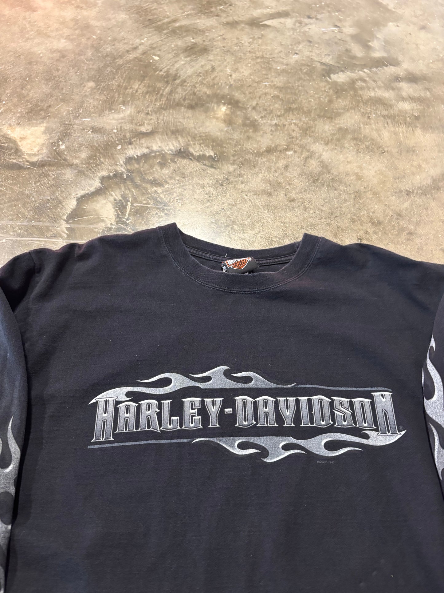 Vintage Harley Davidson Chrome Flame long sleeve size xl