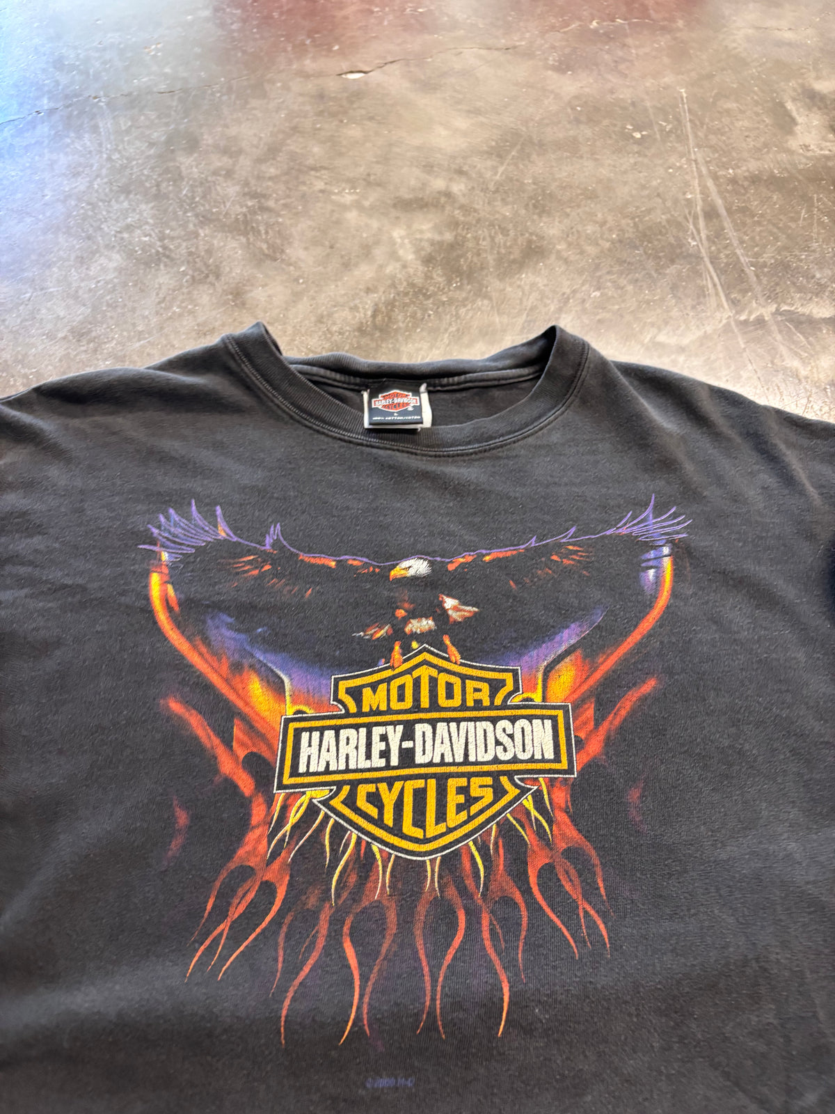 Vintage Harley Davidson Flaming Eagle long sleeve  size large