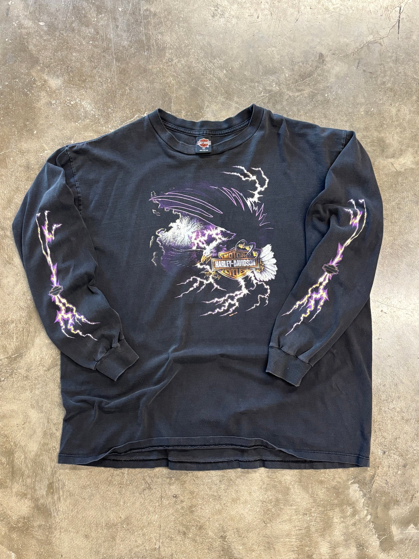 Vintage Lightning Harley Eagle longsleeve size XXL
