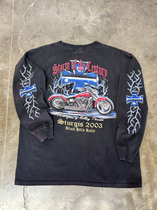 Vintage Sturgis Lighting biker long sleeve size large