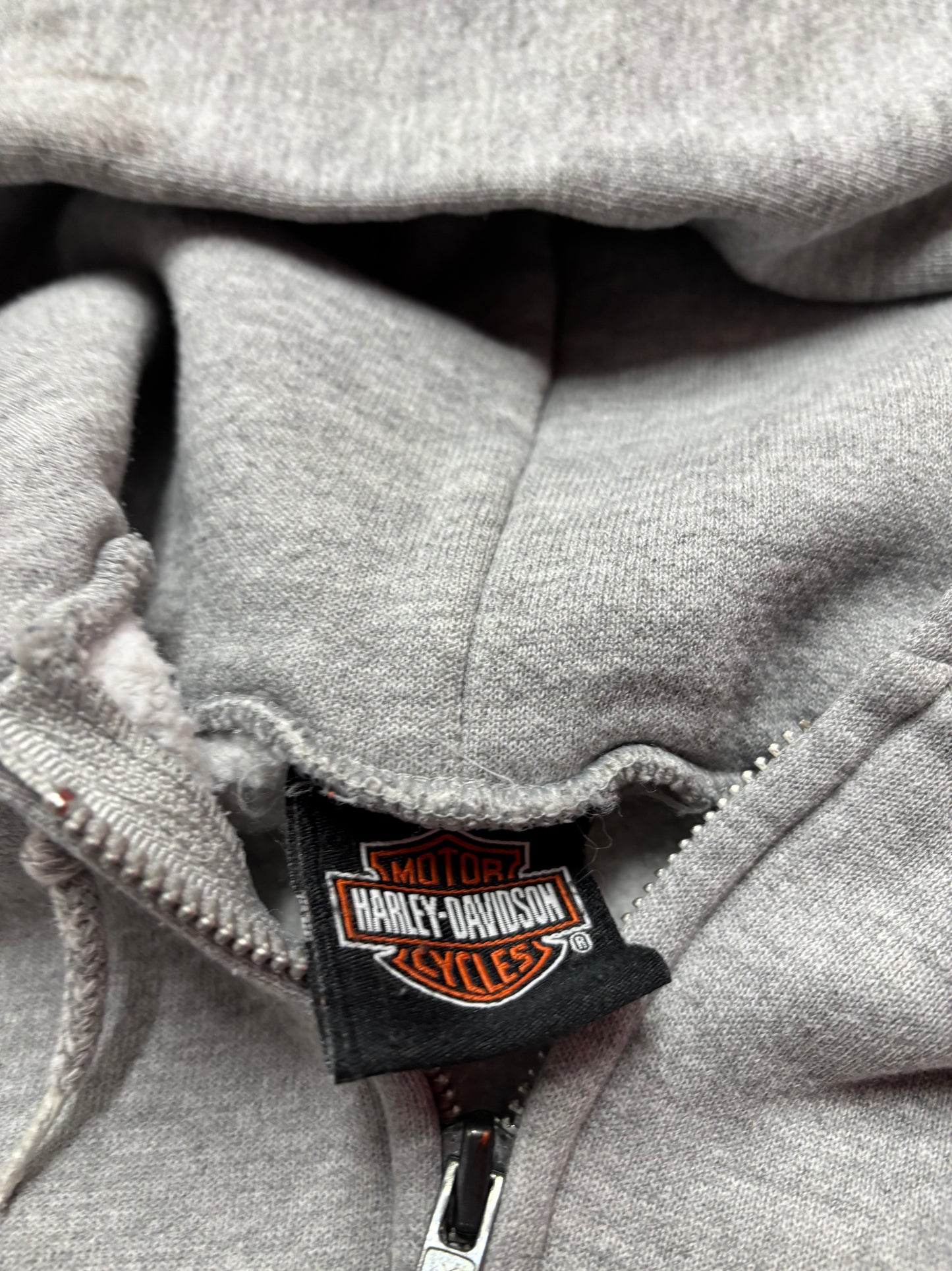 Vintage Harley Davidson Grey zip up hoodie size large
