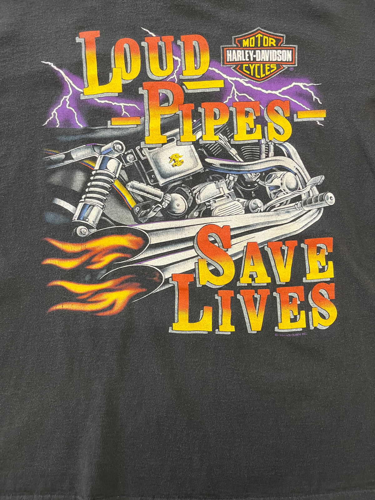 Vintage Harley Davidson loud pipes save lives shirt size large
