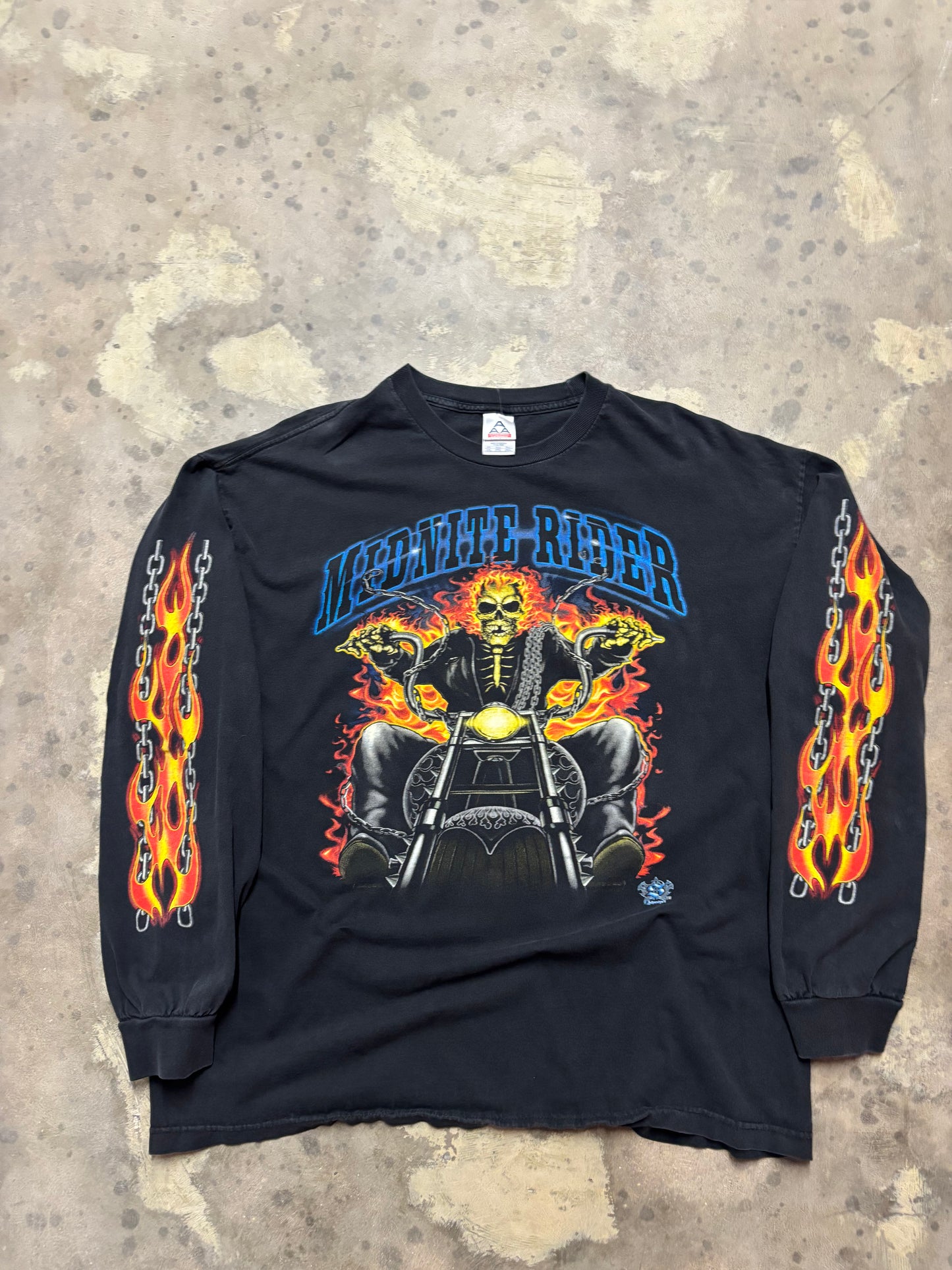 Vintage Midnite Rider biker long sleeve size xxl shirt