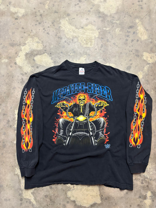 Vintage Midnite Rider biker long sleeve size xxl shirt