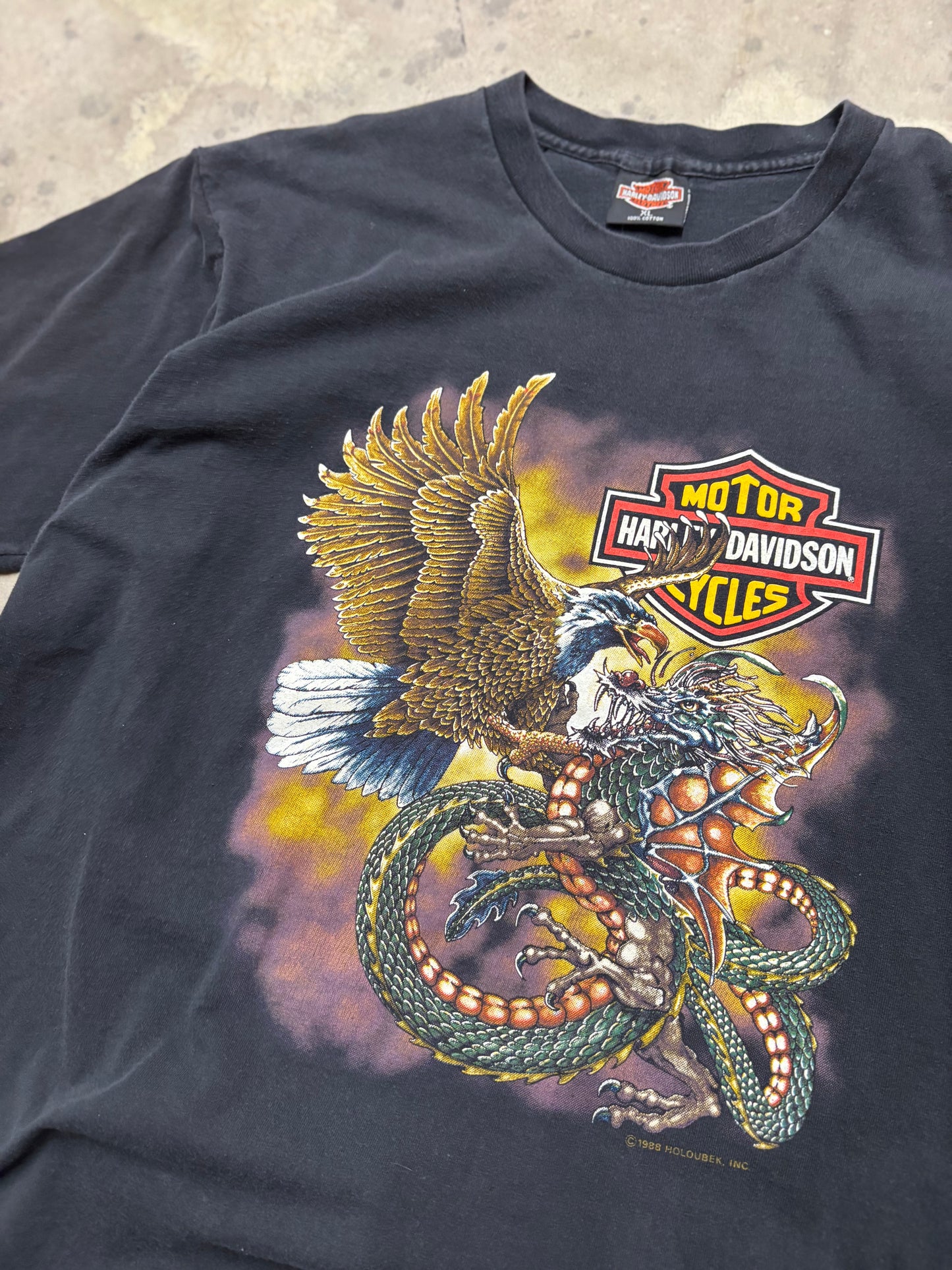 Vintage Harley Davidson eagle dragon shirt size XL