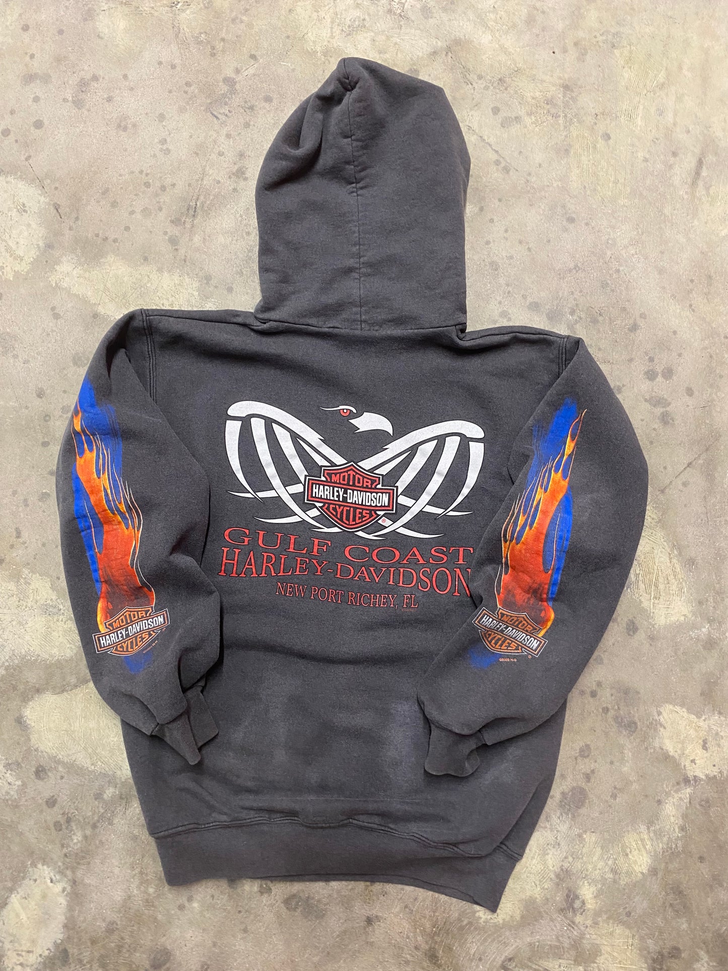 Vintage Harley Davidson Flaming Eagle Hoodie Size medium