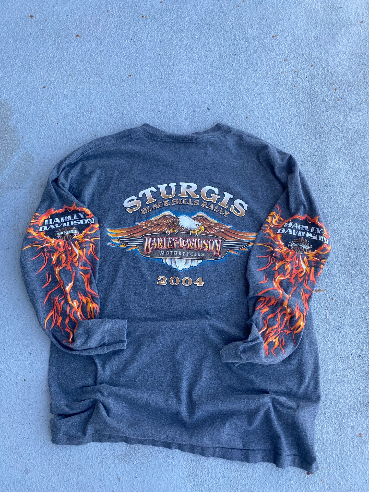 Vintage Harley long sleeve eagle flames size XL