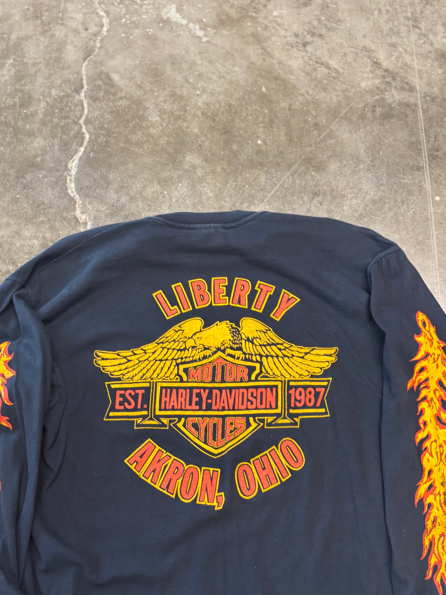 Vintage Harley Davidson fire power long sleeve size large