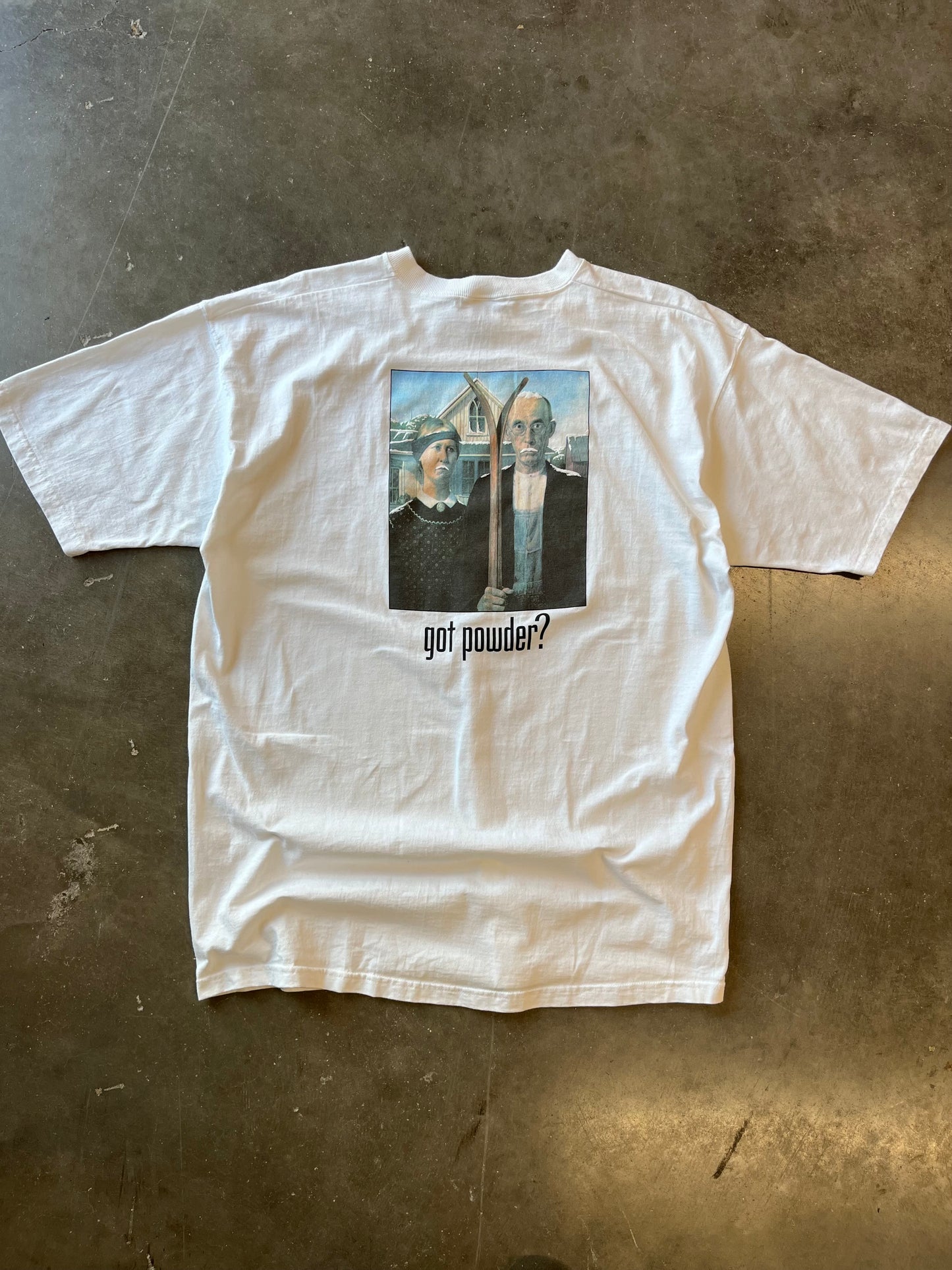 Vintage American Gothic skiing shirt size large