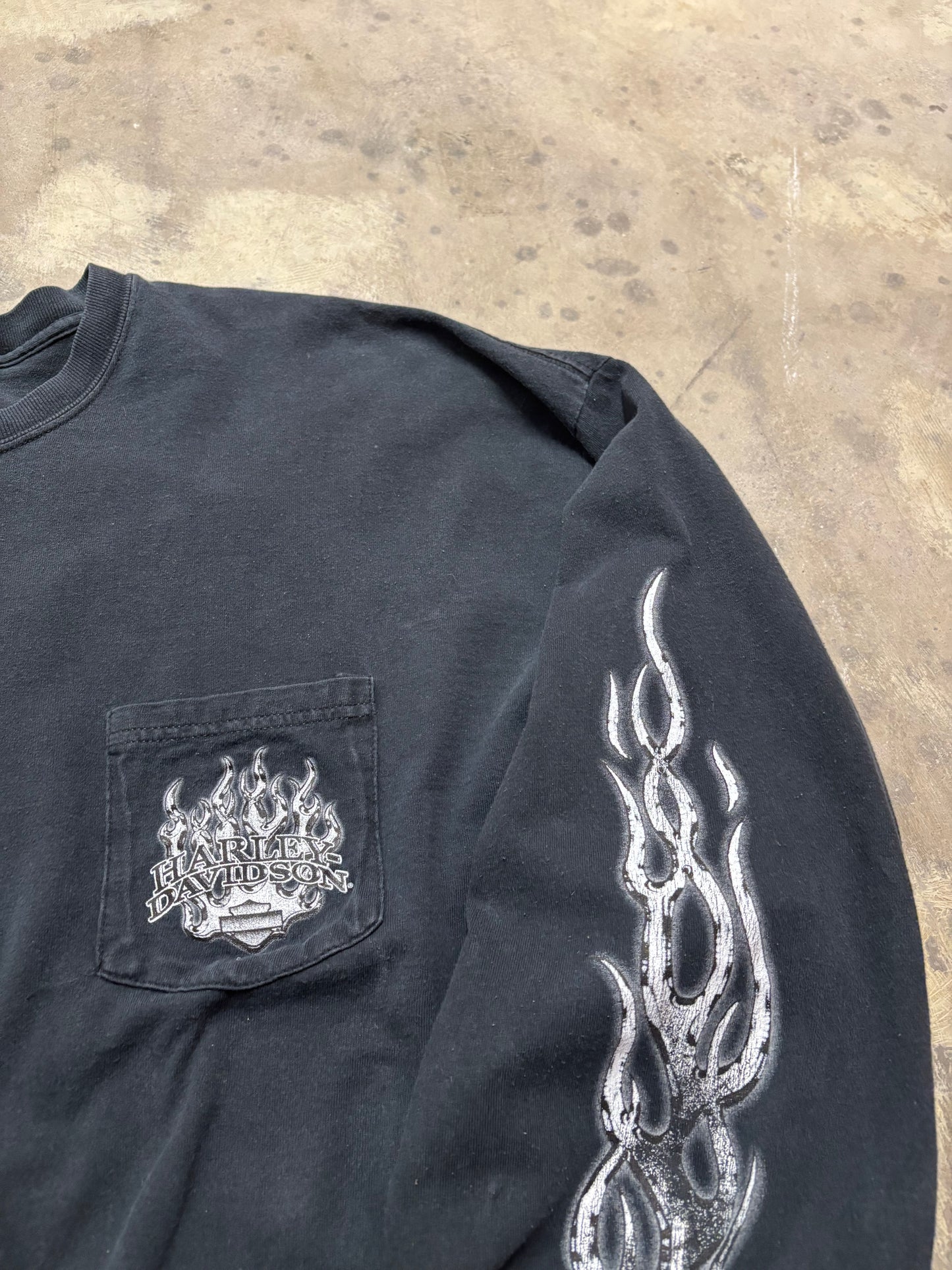 Vintage Chrome Harley Davidson flame long sleeve size 3X