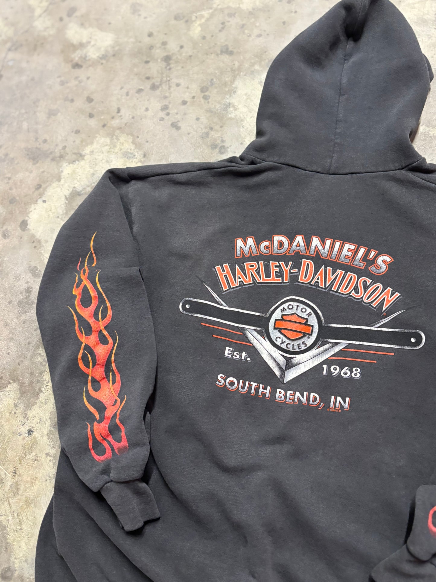 Vintage Harley Davidson Flame zip up size xl